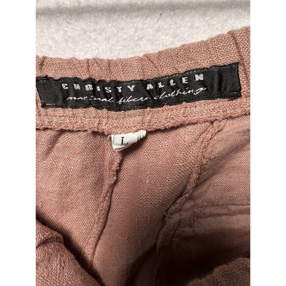 Christy Allen Women’s Linen Pant Size‎ L Waistband Button Front Made in USA - Picture 8 of 12